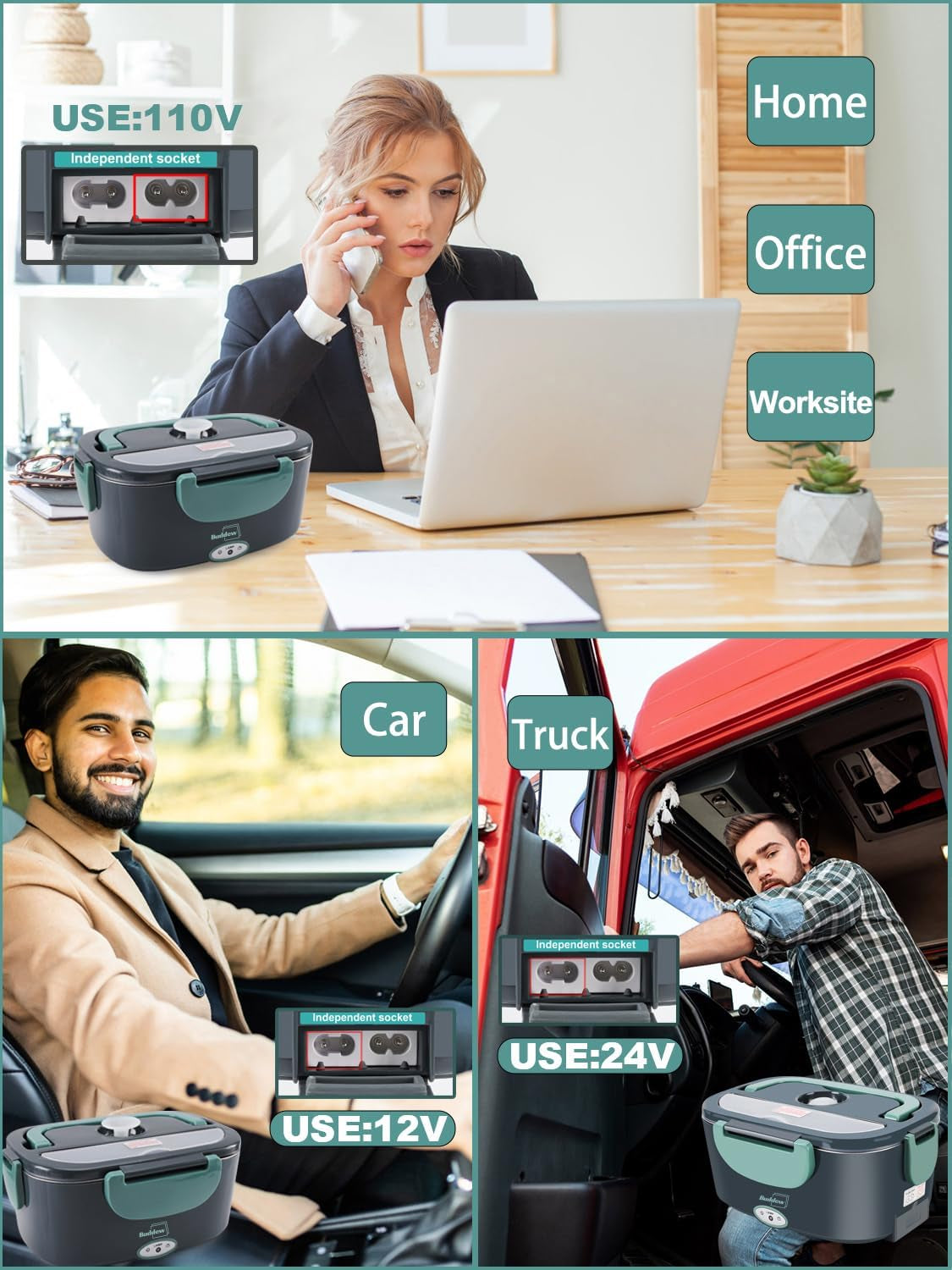 Electric Lunch Box for Car & Office | Portable Food Warmer | Leakproof & Fast Heating